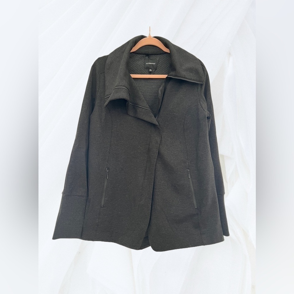 Liverpool Charcoal Asymmetrical Jacket Size M